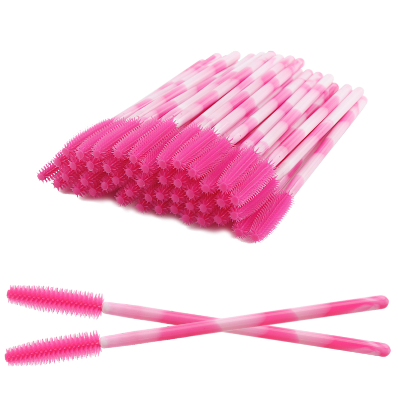 Paint Brush - 50/100 Stück Einweg-Silikon-Wimpernbürsten, farbige Wimpern-Make-up-Pinsel, Mascara-Applikatoren,