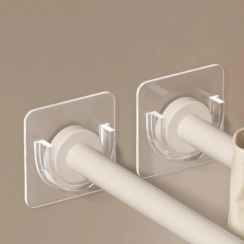 Curtain Rods - Ohne Bohren Transparente Selbstklebende Gardinenstangenhalterungen Schwerlast-Wandhalterung