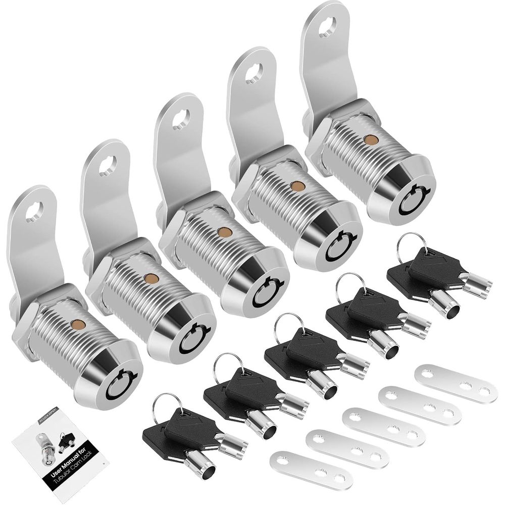 Door Lock - 5er-Pack Schrankschlösser mit Schlüsseln, 7/8 Zoll