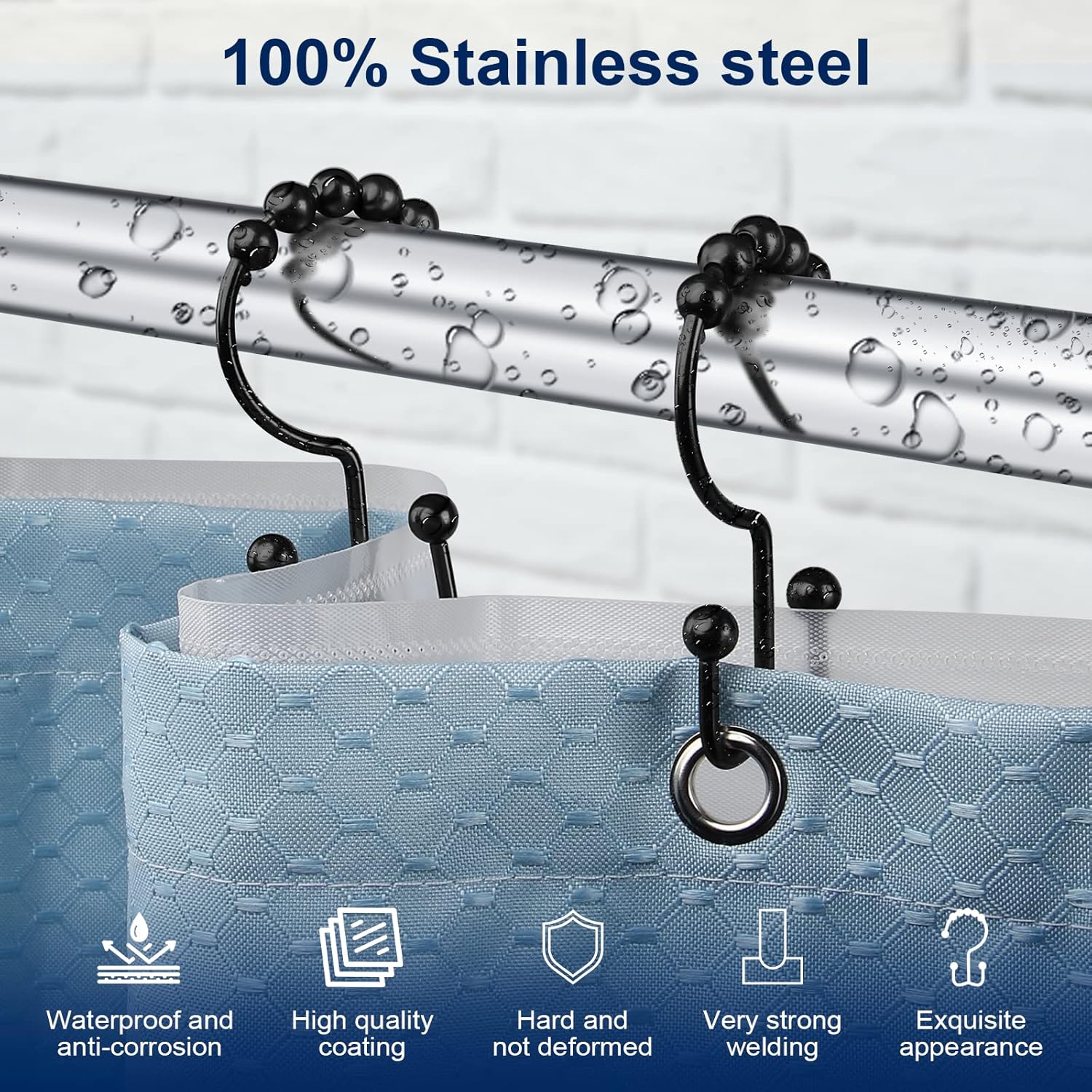 Duschvorhanghaken, Robuster Du – Curtain Rods Bewertung und Preis