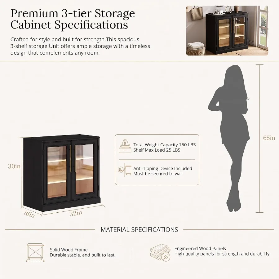 Modernes Vitrinenschrank-Model – Door Handle Bewertung und Preis