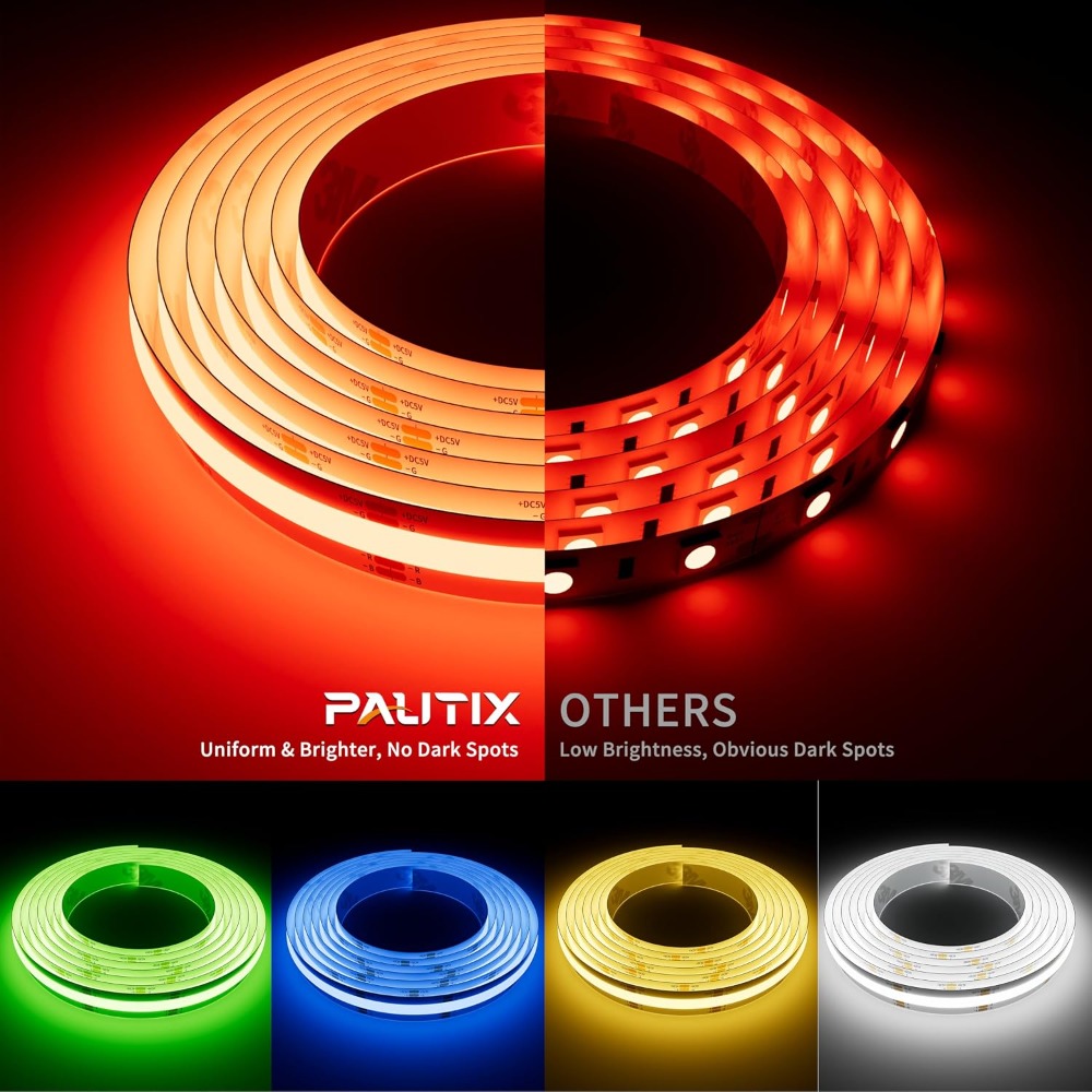5V USB COB RGB LED-Streifen 1, – Led Strip Lights Bewertung und Preis