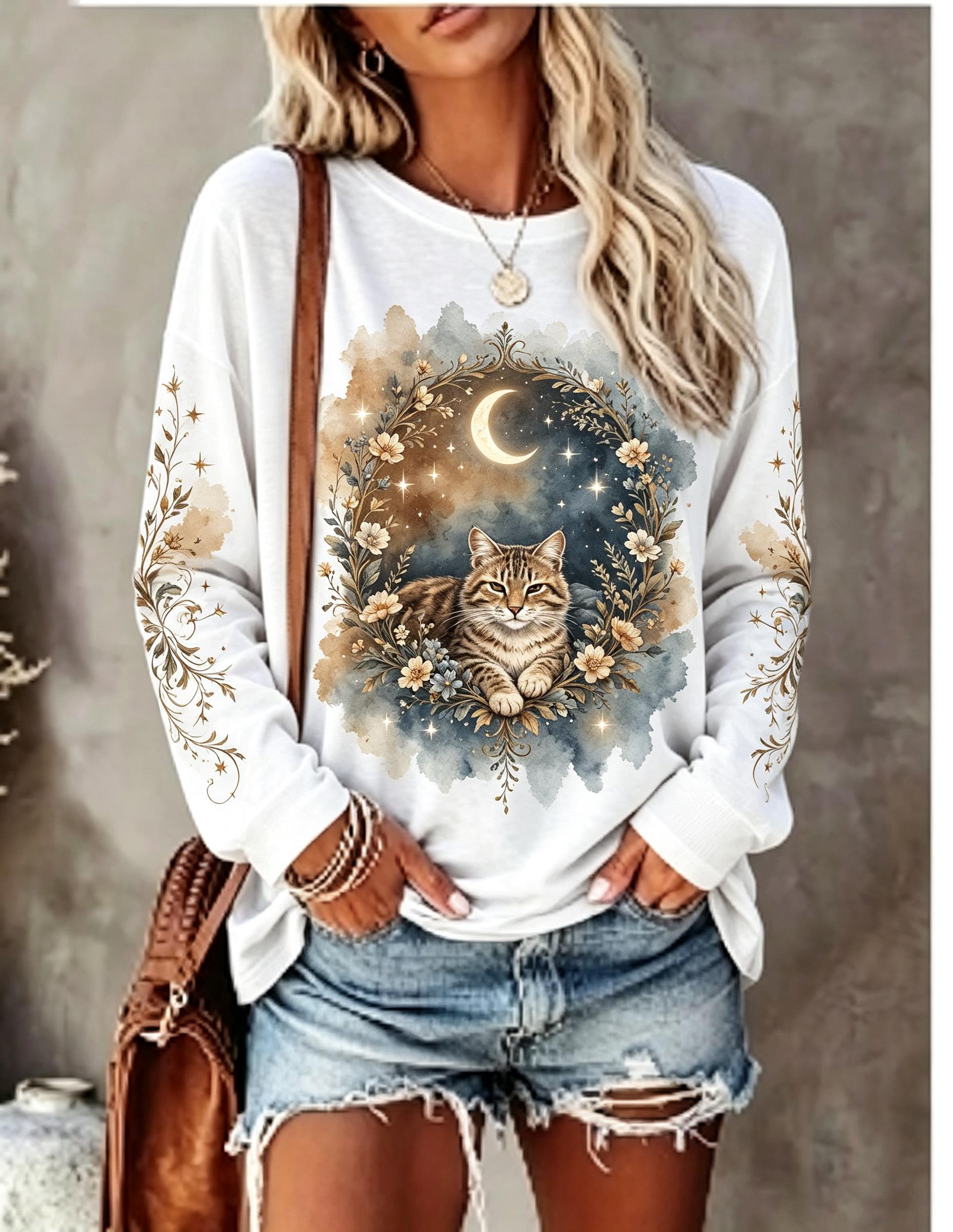 Damen-Langarm-T-Shirt mit Wolf – Wallpaper Bewertung und Preis